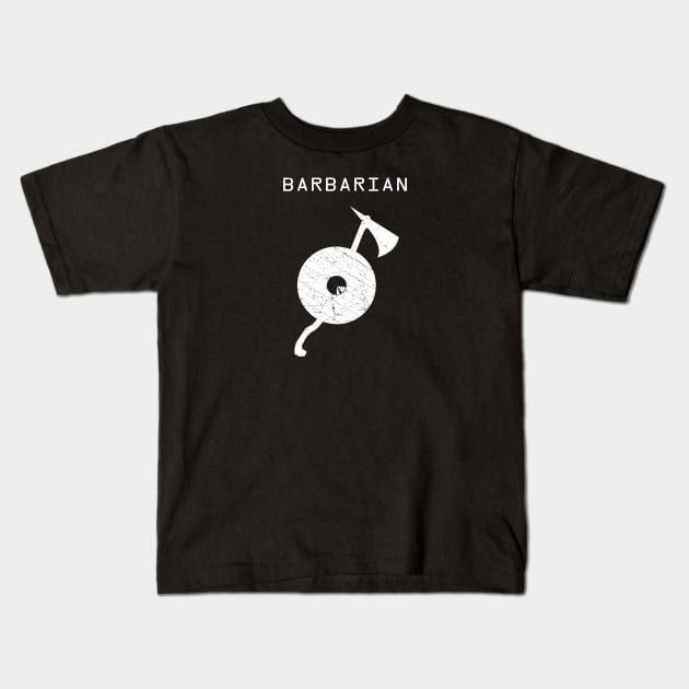 Barbarian - Light on Dark Kids T-Shirt by draftsman